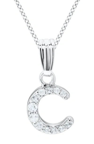 Mignonette White Topaz Pavé Initial Pendant Necklace
