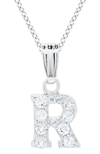 Mignonette White Topaz Pavé Initial Pendant Necklace