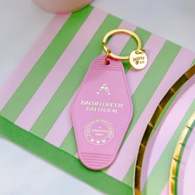Jollity & Co . Camp Bachelorette Stripe Cocktail Napkins In Green