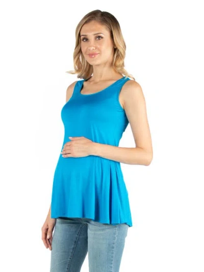 24seven Comfort Apparel Maternity Scoop Neck Sleeveless Tank Top