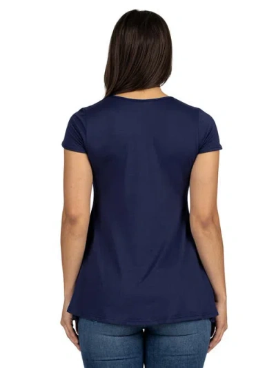 24seven Comfort Apparel Short Sleeve Loose Fit Tunic Top With V-neck