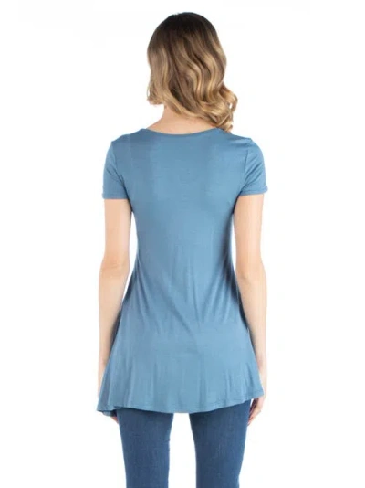 24seven Comfort Apparel Maternity Short Sleeve Flared Tunic Top