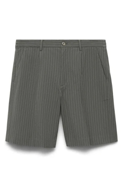 Mango Slim Fit Stretch Cotton Chino Shorts In Gray