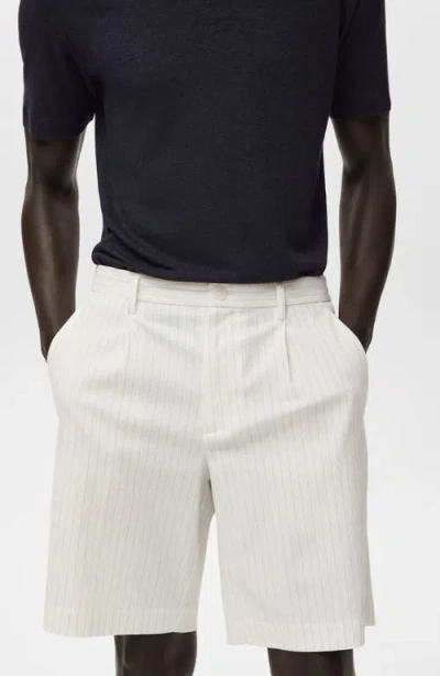 Mango Slim Fit Stretch Cotton Chino Shorts In White