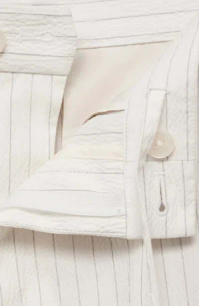 Mango Slim Fit Stretch Cotton Chino Shorts In White