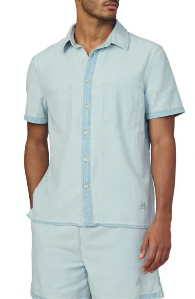 Joe's Reverse Chambray Camp Shirt In Blue