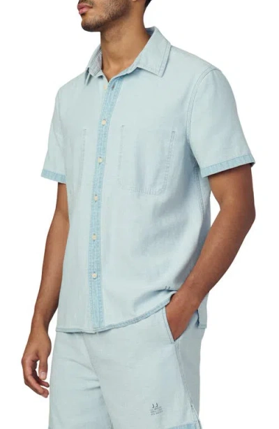 Joe's Reverse Chambray Camp Shirt In Blue