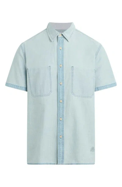Joe's Reverse Chambray Camp Shirt In Blue