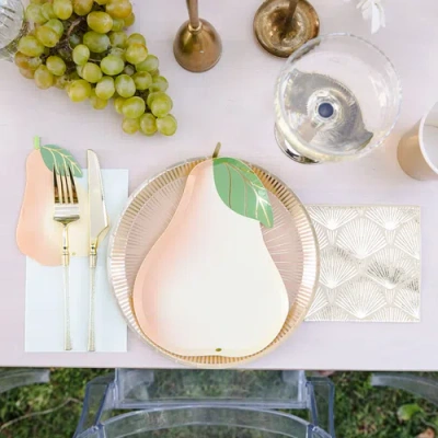 Jollity & Co . Le Dinner Pear Large Napkins In Yellow