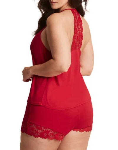 Adore Me Jacky Pajama Cami & Shorts Set In Red