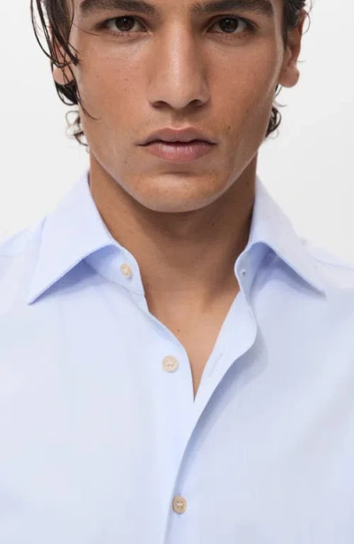 Mango Slim Fit Cotton Button-up Shirt In White