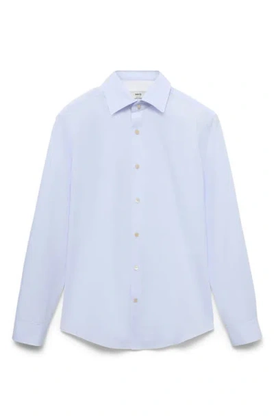 Mango Slim Fit Cotton Button-up Shirt In White