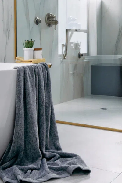 Bedvoyage Melange Viscose Cotton Blend Odor & Mildew Resistant Bath Sheet Towel, 1pc In Gray