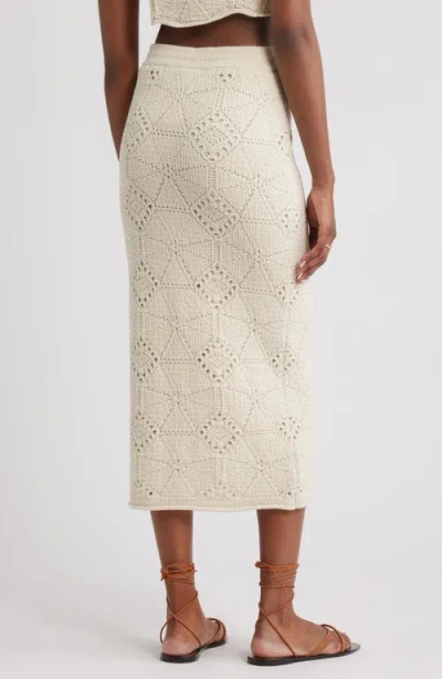 Treasure & Bond Crochet Midi Skirt In White