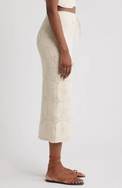 Treasure & Bond Crochet Midi Skirt In White