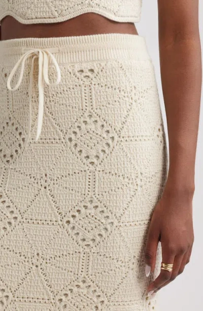 Treasure & Bond Crochet Midi Skirt In White