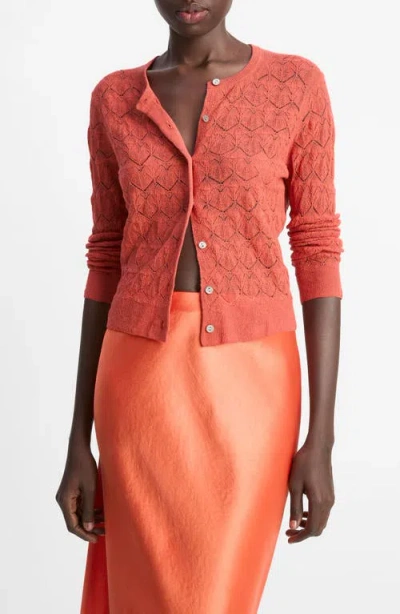 Vince Open Stitch Cotton Cardigan
