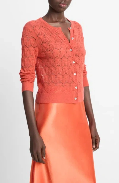 Vince Open Stitch Cotton Cardigan