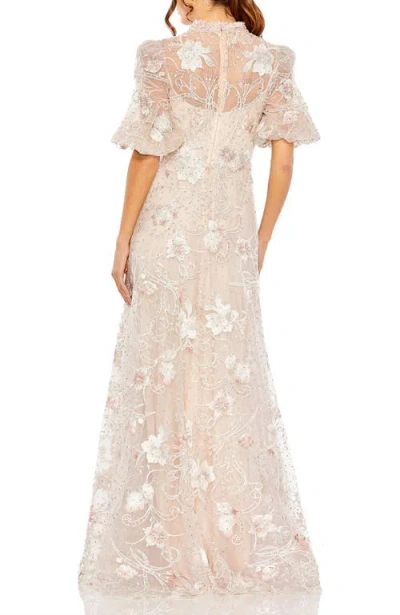 Mac Duggal Queen Anne Puff Sleeve A-line Gown