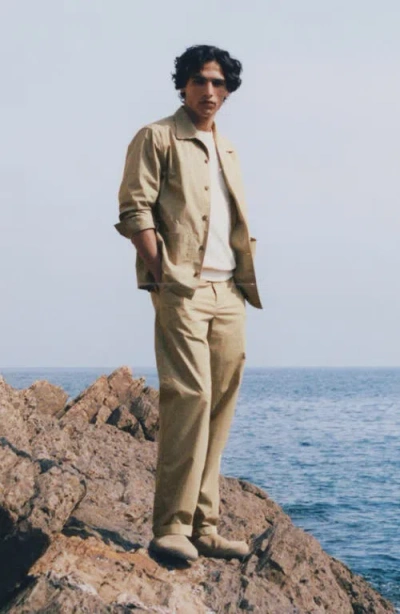 Mango Straight Leg Cotton Pants In Brown