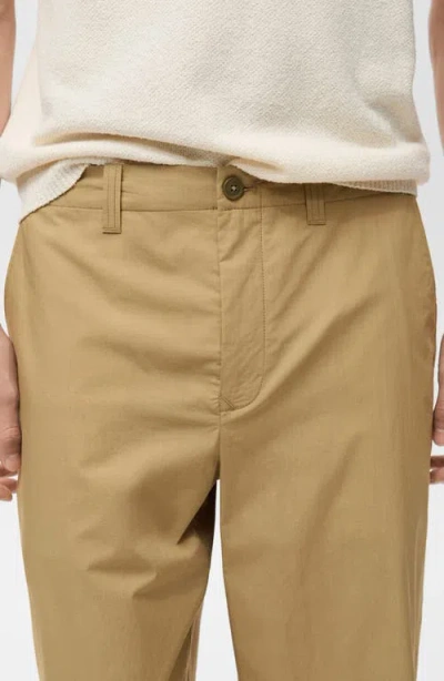 Mango Straight Leg Cotton Pants In Brown