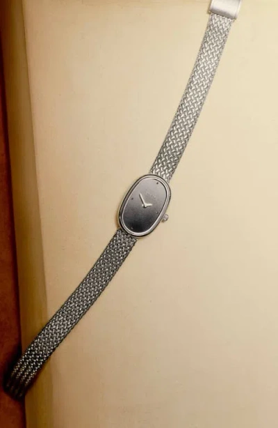 Breda Jane Tethered Mesh Strap Watch, 18mm In Metallic