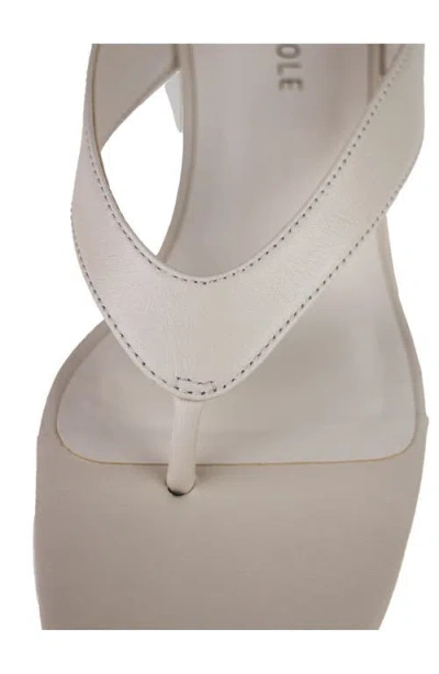 Kenneth Cole Susannah Leather Thong Wedge Sandal In Brown
