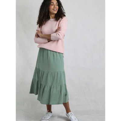 Weird Fish Lathika Tiered Midi Cotton Skirt