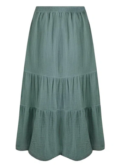 Weird Fish Lathika Tiered Midi Cotton Skirt