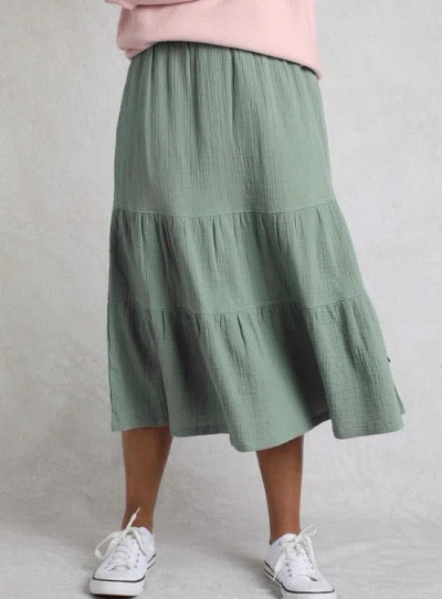 Weird Fish Lathika Tiered Midi Cotton Skirt