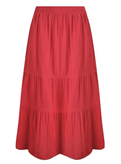 Weird Fish Lathika Tiered Midi Cotton Skirt