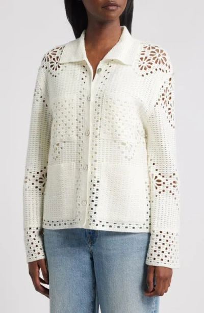 Rails Patmos Open Stitch Cardigan In White
