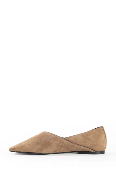 Totême Suede Everyday Ballet Flats In Neutral