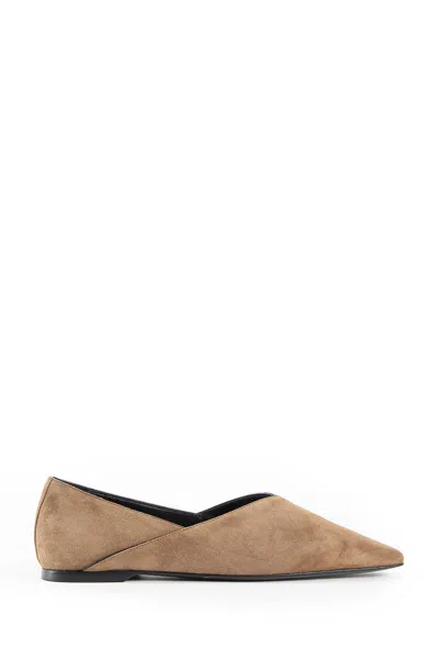 Totême Suede Everyday Ballet Flats In Neutral