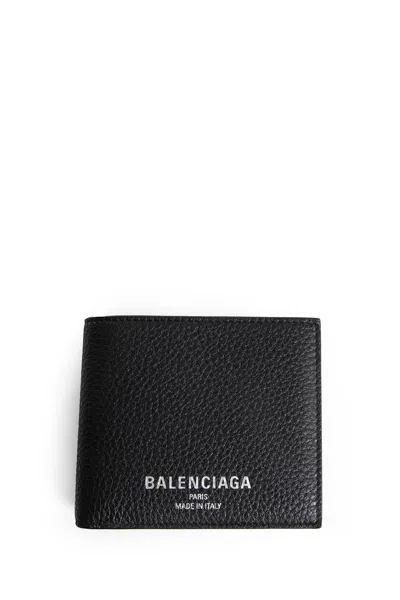 Balenciaga Credit Square Folded Coin Wallet I In Black