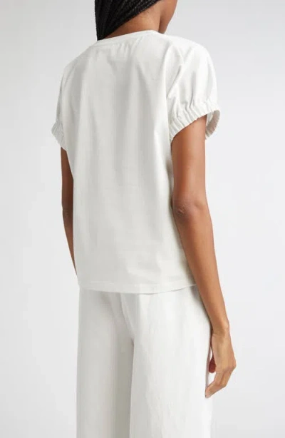 Lafayette 148 Gathered Cuff Dolman Tee In White