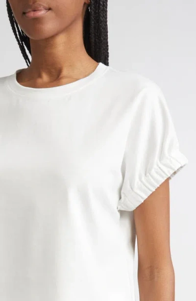 Lafayette 148 Gathered Cuff Dolman Tee In White