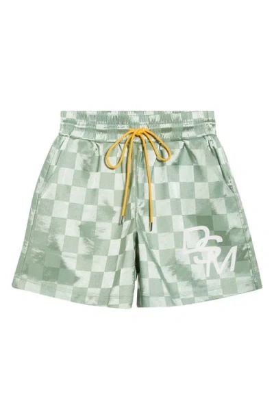 Diet Starts Monday Checkered Nylon Shorts In Green
