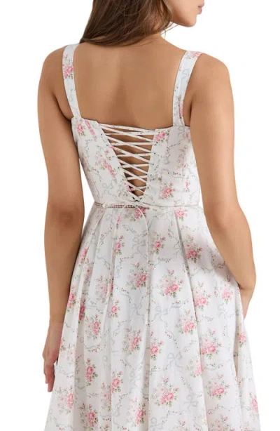 House Of Cb Chiarina Floral Print Midi Dress In White