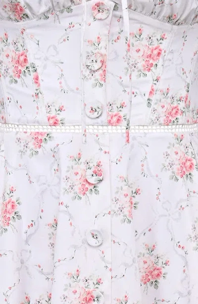 House Of Cb Chiarina Floral Print Midi Dress In White