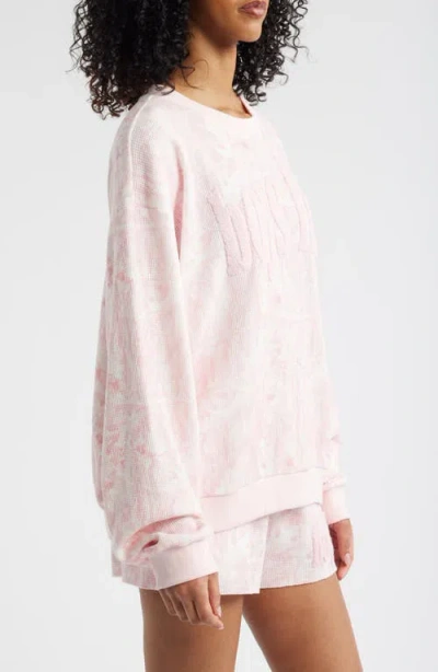 Boys Lie Kara Waffle Stitch Sweatshirt In Pink