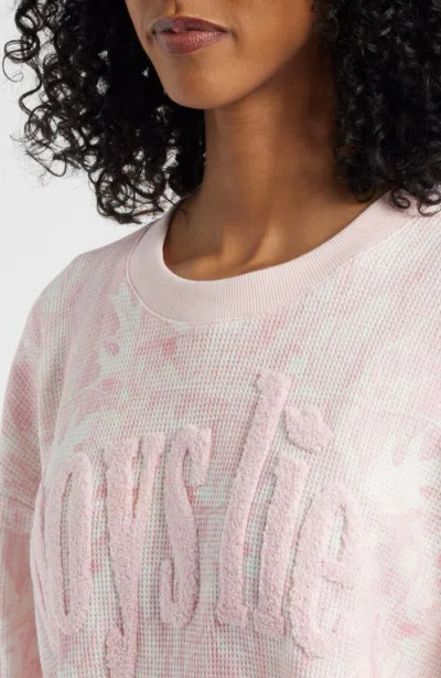Boys Lie Kara Waffle Stitch Sweatshirt In Pink