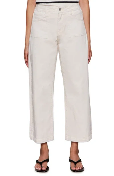 Sanctuary League Stretch Cotton Crop Utility Pants In White