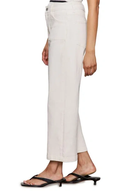 Sanctuary League Stretch Cotton Crop Utility Pants In White
