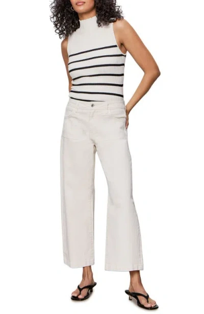 Sanctuary League Stretch Cotton Crop Utility Pants In White