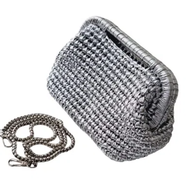 Springmoonatelier Women's Silver Metallic Star Bag – Elegant And Functional