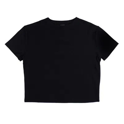 Vænn Women's S/s Babywool Boxy Crew Neck Tee Black