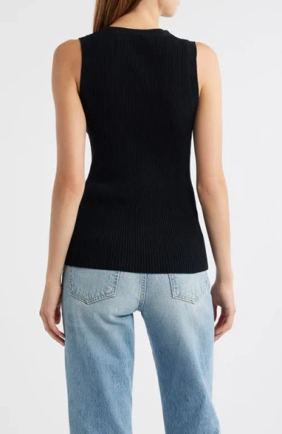 Rails Tatia Rib Button-up Vest In Black