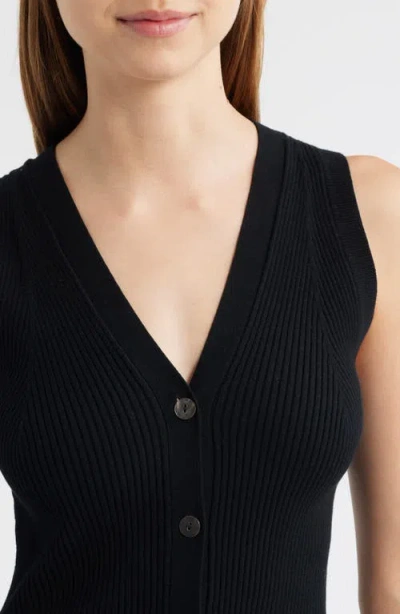 Rails Tatia Rib Button-up Vest In Black