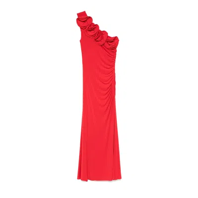 Nissa Women's Floral-detail Midi Dress Red